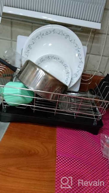 img 1 attached to BESTonZON Dish Drying Rack - Premium 304 Stainless Steel Dish Drainer With Removable Cutlery Holder And Drainboard With Adjustable Swivel Spout review by Jeff Strutz