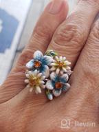 img 1 attached to Santuzza Handmade Enamel Flower Ring: Exquisite 925 Sterling Silver Orchid Jewellery review by Hector Sosa