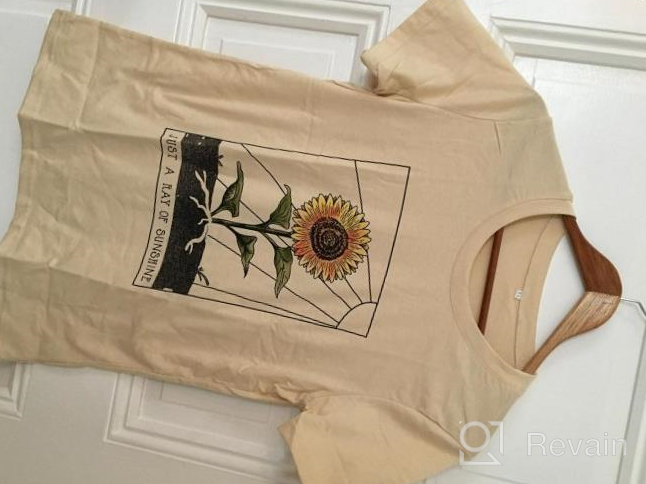 img 1 attached to Women'S Sunflower T-Shirt Short Sleeve Tee Top Junior Girls Cute Flower Graphic Trendy Clothes review by Joe Bottomkent