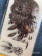 img 1 attached to 70 Sheets Temporary Tattoo Stickers For Men Women Boys Girls - Owl Eagle Snake Clock Lion Planet Dragon Totem Half Arm Fake Tattoos review by Kyle Earley