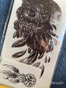 img 8 attached to 70 Sheets Temporary Tattoo Stickers For Men Women Boys Girls - Owl Eagle Snake Clock Lion Planet Dragon Totem Half Arm Fake Tattoos