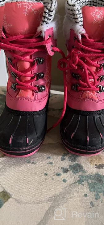 img 1 attached to Kids' Winter Snow Boots: Warm, Anti-Slip, Waterproof Cold Weather Shoes For Boys And Girls (Available In Toddler, Little Kid, And Big Kid Sizes) review by Shane Miller