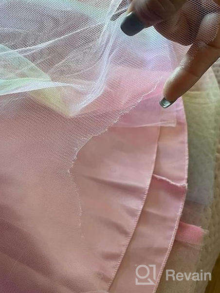 img 1 attached to Uhnice Little Girl's Rainbow Wedding 🌈 Party Dress: Sleeveless Tulle with 3D Flower Embellishments review by Amber Gonzales