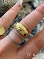 картинка 1 прикреплена к отзыву Набор из 4-х золотых массивных кольцевых колец для женщин, 18К настоящее золотое печатное полированное кольцо для стеклянной стопки - размеры 5-10 от Jason Dennis