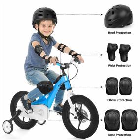 img 3 attached to Ultimate Safety Set For Kids: Bike Helmet And Protective Gear With Wrist Guards For Rollerblading, Skating, Cycling, And More
