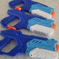 img 1 attached to 3 Pack Water Guns: 600CC Super Blaster Soaker For Boys Girls - Long Range High Capacity Summer Pool Beach Outdoor Water Fighting Toy (Blue) review by Jim Worthington