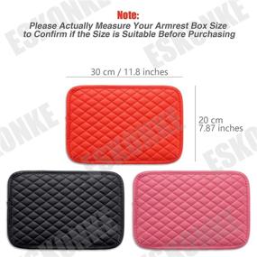 img 3 attached to ESKONKE Waterproof Leather Car Armrest Cover Pad Protector Universal Auto Center Console Cover - Red, Car Decor Accessories