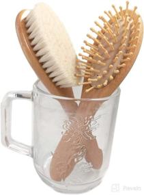 img 1 attached to Organic Bamboo Baby Hairbrush - Premium Wood Bristles