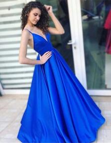 img 3 attached to Stylish Prom Gown With Spaghetti Straps, Pockets And V-Neckline – A Perfect Choice For Your Evening Party Look!