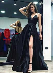 img 2 attached to Stylish Prom Gown With Spaghetti Straps, Pockets And V-Neckline – A Perfect Choice For Your Evening Party Look!