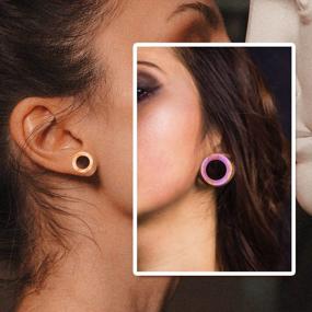 img 1 attached to 2G-1'' Silicone Tunnels Ear Gauges - 8PCS Double Flared Flesh Tunnels Plugs Piercing Jewelry For Women Men By JEWSEEN