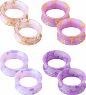 2g-1'' silicone tunnels ear gauges - 8pcs double flared flesh tunnels plugs piercing jewelry for women men by jewseen logo