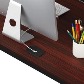 img 1 attached to Cherry SHW Home Office 55"X60" Large L Shaped Corner Desk - Perfect For Your Home Office!