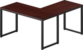 img 4 attached to Cherry SHW Home Office 55"X60" Large L Shaped Corner Desk - Perfect For Your Home Office!
