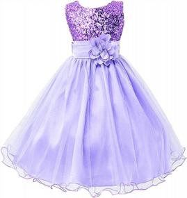 img 3 attached to YMING Girls Flower Party Tutu Dress Sequin Flare Lace Princess Dress Wedding Pageant Ball Gown
