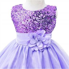 img 2 attached to YMING Girls Flower Party Tutu Dress Sequin Flare Lace Princess Dress Wedding Pageant Ball Gown