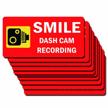 10 set warning signs smile dash cam recording sign sticker static cling decal inside car window 2.5 x 5 inch (static cling) logo