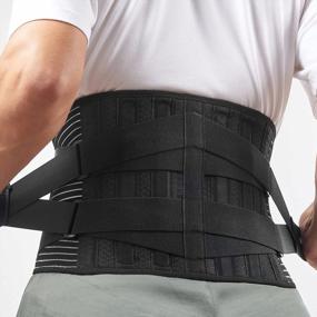 img 4 attached to Breathable Lower Back Brace With Custom Fit And Anti-Skid Waist Belt, 4 Stays For Pain Relief From Herniated Disc And Sciatica, Ideal For Women And Men - Freetoo