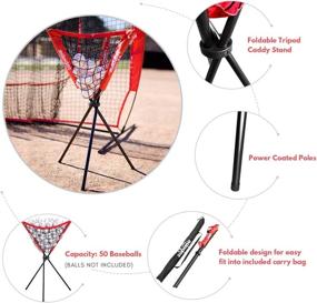 img 1 attached to Improve Your Baseball And Softball Skills With Zupapa 7X7 Practice Combo - High-Quality Net, Tee, Caddy, And 12-Pack Baseball Set!