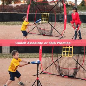 img 3 attached to Improve Your Baseball And Softball Skills With Zupapa 7X7 Practice Combo - High-Quality Net, Tee, Caddy, And 12-Pack Baseball Set!