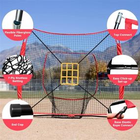 img 2 attached to Improve Your Baseball And Softball Skills With Zupapa 7X7 Practice Combo - High-Quality Net, Tee, Caddy, And 12-Pack Baseball Set!