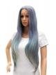 multi-colored glueless lace front wig for women: long straight hair with middle part, heat resistant synthetic hair replacement logo