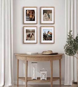 img 3 attached to 11X14 Gallery Wood Photo Frame Set For Customizable Wall Display - Rustic Brown, 8X10 Matting Included (Pack Of 4)
