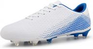 hawkwell men's athletic soccer shoes: big kids youth outdoor training firm ground cleats logo