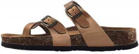 img 2 attached to Summer Ready: LA PLAGE Women'S Bronze Adjustable Toe Ring Thong Cork Shoes In US Size 9