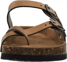 img 3 attached to Summer Ready: LA PLAGE Women'S Bronze Adjustable Toe Ring Thong Cork Shoes In US Size 9