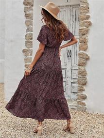 img 2 attached to 🌸 Floerns Womens Floral Sleeve Burgundy Dress Collection: Women's Clothing with Exquisite Style