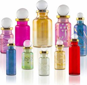 img 3 attached to Set Of 10 Decorative Mini Bottles For Perfume, Essential Oils Or Potion - CraftsOfEgypt Genie Blown Empty Glass Vials 2" High (5Cm), Assorted Colors