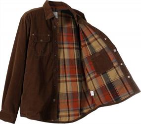 img 2 attached to Soft And Cozy Men'S Corduroy Shirt Jacket With Flannel Lining, 100% Cotton By Gioberti