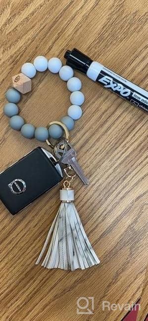 img 1 attached to Silicone Beaded Keychain Bracelet With Patch For Phone Strap And Car Keys - Doormoon Wrislet Key Ring For Ultimate Portability review by Jennifer Washington