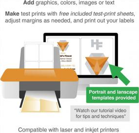 img 1 attached to 100 White Printable Labels 4X5 Inch Compatible With Laser & Inkjet Printers, 25 Sheets Per Pack - ChromaLabel