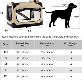 img 3 attached to Portable Soft Dog Crate - Folding Pet Carrier for Travel - Mesh Mat Included - 3-Door Design - 5 Sizes for Indoor and Outdoor Use