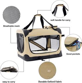 img 2 attached to Portable Soft Dog Crate - Folding Pet Carrier for Travel - Mesh Mat Included - 3-Door Design - 5 Sizes for Indoor and Outdoor Use