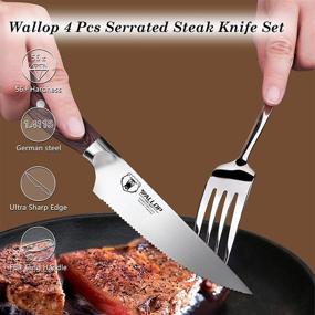 img 3 attached to Jane Series 5'' Senior Steak Knife Set Of 4 - High Carbon German Stainless Steel & Pakkawood Handle Ergonomics Design