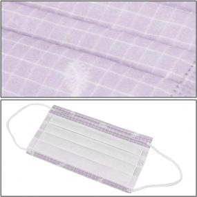 img 1 attached to 50Pcs Disposable Face Cover 3-Ply Filter Non Medical Breathable Earloop Masks For Air Pollution - Magshion (Purple Feather Plaid)