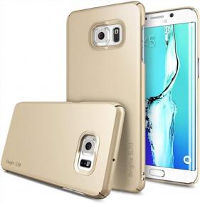 img 4 attached to Ringke Slim Compatible With Galaxy S6 Edge Plus Case Outfitted & Slender Tailored Cutouts Superior Steadfast Compelling Lightweight PC Hard Cover For Galaxy S 6 Edge Plus - Royal Gold