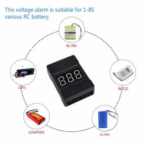 img 2 attached to 2-Pack LiPo Battery Checker, Tester и Alarm со светодиодным индикатором - подходит для RC 1-8S аккумуляторов, включая Li-Ion, LiPo, Life и LiMn