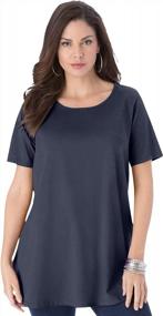 img 4 attached to Effortless Style For The Curvy Woman: Roamans Plus Size Swing Tee With Keyhole Back
