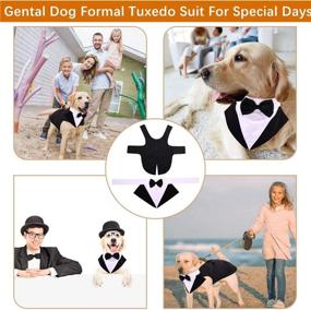 img 2 attached to ROZKITCH Dog Tuxedo Costume with Collar Bandana and Bow Tie Set - Formal Pet Tuxedo Suit for Large Dogs, Ideal for Weddings, Parties, Halloween, Birthdays, and Cosplay - Elegant Black Dog Apparel