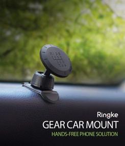 img 3 attached to 📱 Enhanced SEO: Ringke Magnetic Gear Phone Car Holder, Swivel Lock, Carbon Fiber Pattern, Neodymium Magnet, 360° Rotation, Premium Space Saving Dashboard Stand