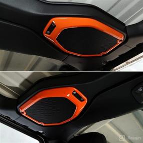 img 1 attached to Voodonala For Jeep JL Top Speaker Audio Surround Trim For 2018 2019 2020 2021 Wrangler JL JLU 2020 2021Gladiator JT Trunk Orange (2Pcs/Set)