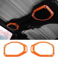 voodonala for jeep jl top speaker audio surround trim for 2018 2019 2020 2021 wrangler jl jlu 2020 2021gladiator jt trunk orange (2pcs/set) logo