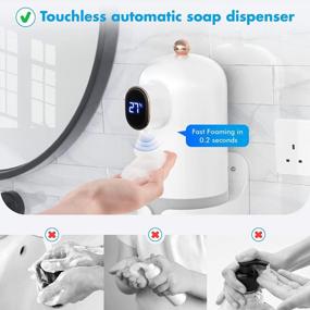 img 4 attached to VIBIRIT Touchless Foaming Soap Dispenser With Infrared Sensor - Automatic Hand Soap Dispenser Wall Mount For Bathroom & Kitchen, 10.14Oz/300Ml Capacity