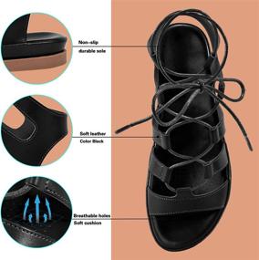 img 2 attached to Summer Sandals For Women: Comfy Cross-Strap Gladiator Flats, Non-Slip Casual Beach Shoes