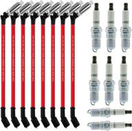 🔌 high performance 22cm spark plug wire set (16pcs) for chevy 5.3, oem part number 19299585 41-962 + 9748hh 10.5mm 22cm (red) - compatible with silverado, gmc sierra, hummer h2, cadillac escalade, ls2, ls3, ls4, ls7 engines… логотип