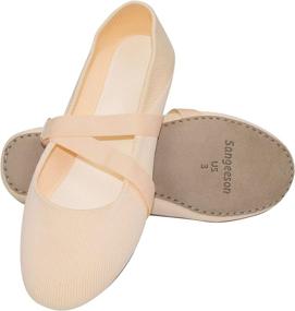 img 4 attached to SANGEESON Leather Breathable Ballerina Beginner Women's Shoes ~ Athletic